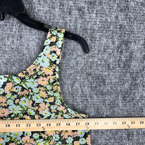 Volcom Shirt Womens M Floral Tank Top Henley Festival Cottage Boho - Picture 4 of 6